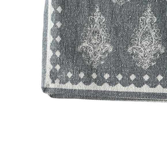 LR HOME Damask Print Placemats 13x19 Cotton Gray & Cream Set of 4 NEW - Picture 6 of 10